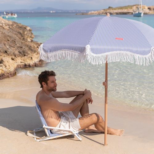 Chaise De Plage Pliante Polyester Bleu