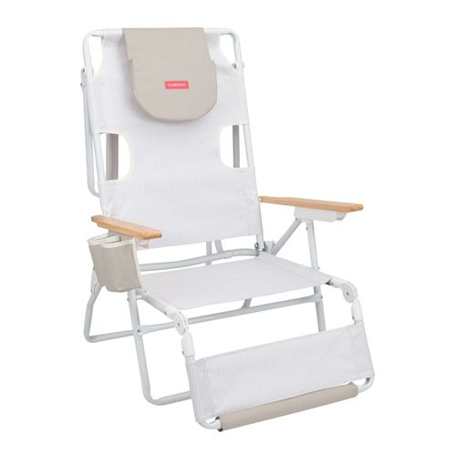 Chaise Longue Pliante Polyester Beige