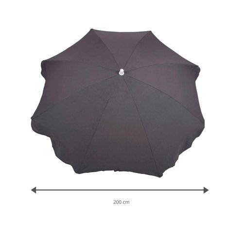 Parasol De Jardin Chillvert Gandía Aluminium Fixe Ø200 Cm Gris Foncé