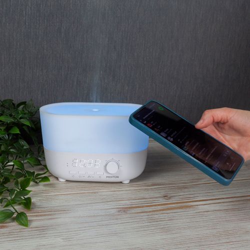 Humidificateur Aroma Connected Avec Bluetooth, 360 Ml, Haut-parleur, Minuterie, Horloge Et Alarme
