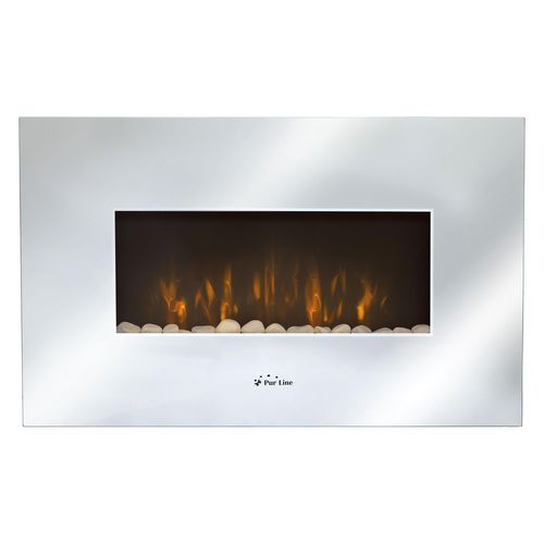 Cheminée Électrique En Verre Trempé Effet Miroir Avec Télécommande