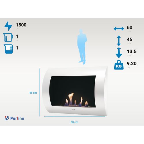 Cheminée à L'éthanol En Acier Laqué Blanc