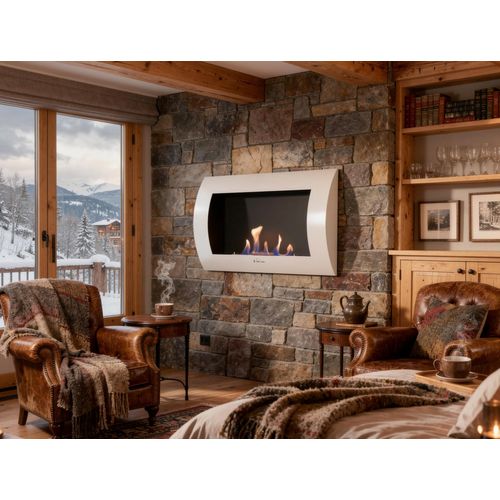 Cheminée à L'éthanol En Acier Laqué Blanc