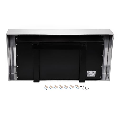 Cheminée Murale à L'éthanol à Double Flamme En Acier De Grande Largeur