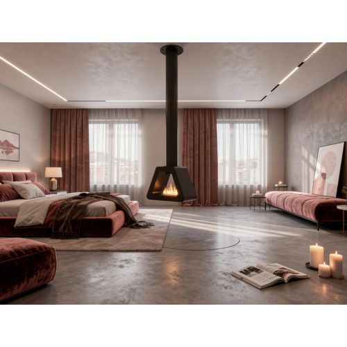 Cheminée Éthanol à Toit Triangulaire En Acier