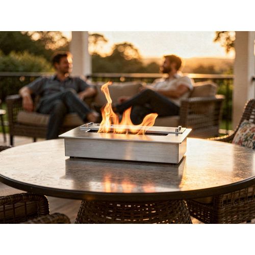 Brûleur En Acier Pour Cheminée à Éthanol Et Régulateur De Flamme 1l