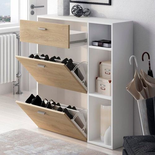 Meuble Chaussures Wind Blanc Et Chêne
