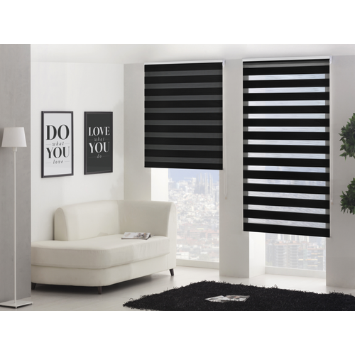 Store Enrouleur Polyester Translucide Gris 180 X 180 100x250x1 Cm Noir