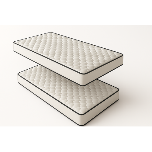 Pack de 2 Matelas Mousse 90x190 Cm, Épaisseur 15cm, Spécial Lit Gigogne Et Lit Superposé