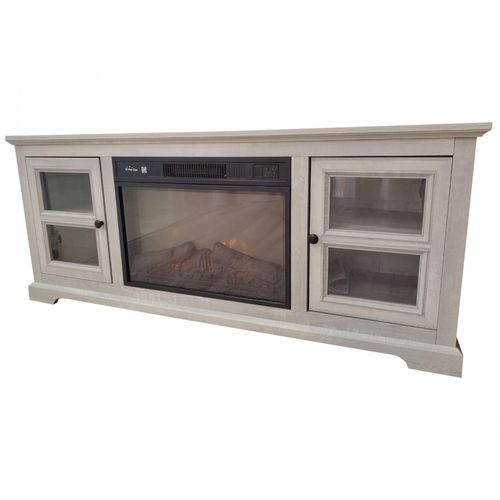 Buffet Avec Cheminée Électrique Couleur Gris 2000w