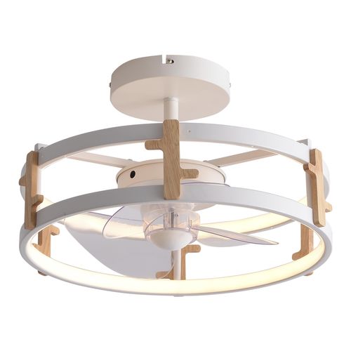 Lampe à Ventilateur LED Avec Détails En Bois