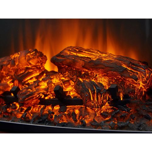 Cheminée Électrique 2kw En Verre Trempé Plat Avec Télécommande Et Flamme Réglable