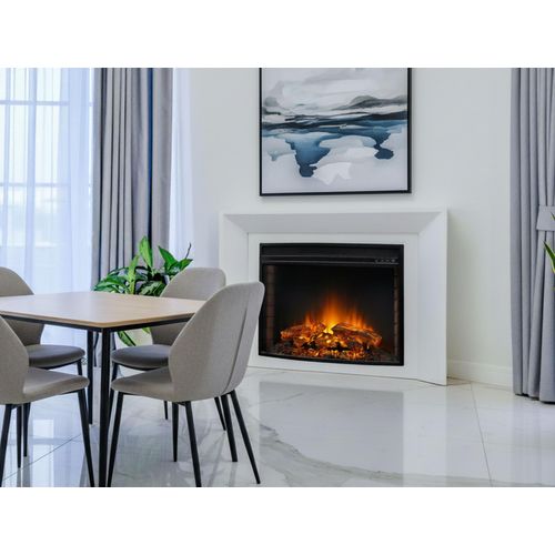 Cheminée Électrique 2kw En Verre Trempé Plat Avec Télécommande Et Flamme Réglable