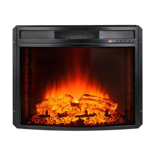 Cheminée Électrique 2kw En Verre Trempé Plat Avec Télécommande Et Flamme Réglable