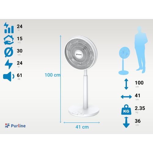 Ventilateur De Sol Dc Avec Batterie Et 9 Pales