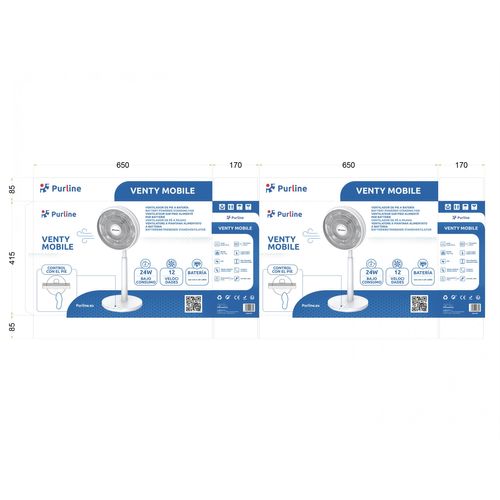 Ventilateur De Sol Dc Avec Batterie Et 9 Pales