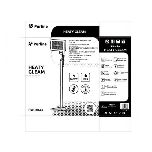 Chauffage Quartz Numérique D'extérieur Avec Pied Et Télécommande