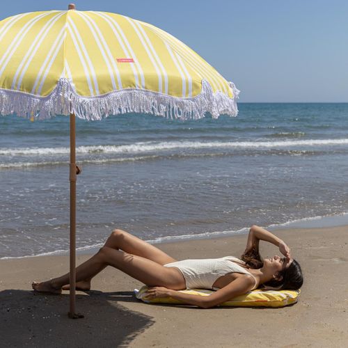 Chaise De Plage Polyester Pliable Jaune