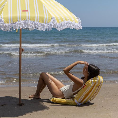 Chaise De Plage Polyester Pliable Jaune