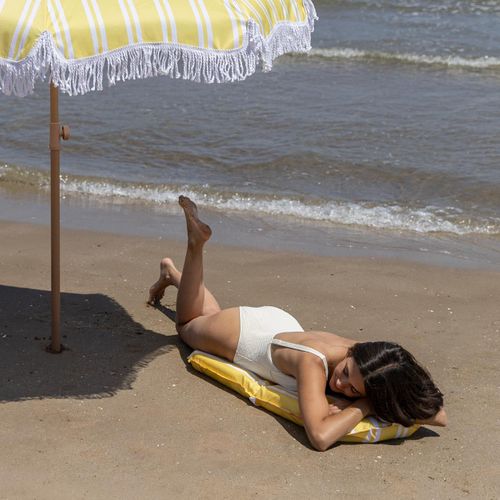 Chaise De Plage Polyester Pliable Jaune
