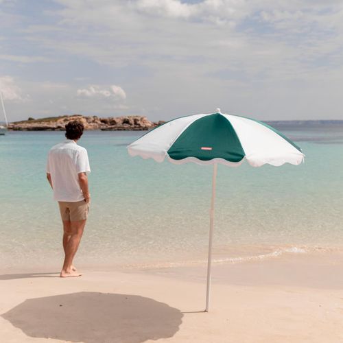 Grand Parasol Bicolore Polyester Vert 210x160cm