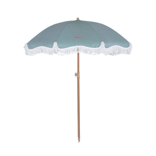 Grand Parasol Rayé Polyester Vert 210x180cm