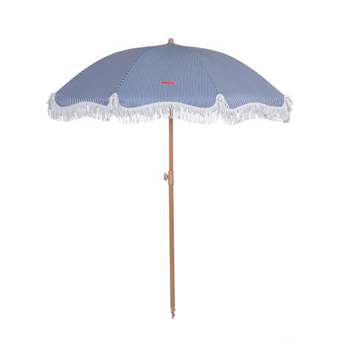 Grand Parasol Rayé Polyester Bleu 210x180cm