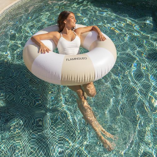 Bouée Piscine Geante Pvc Beige 110 X 110 Cm