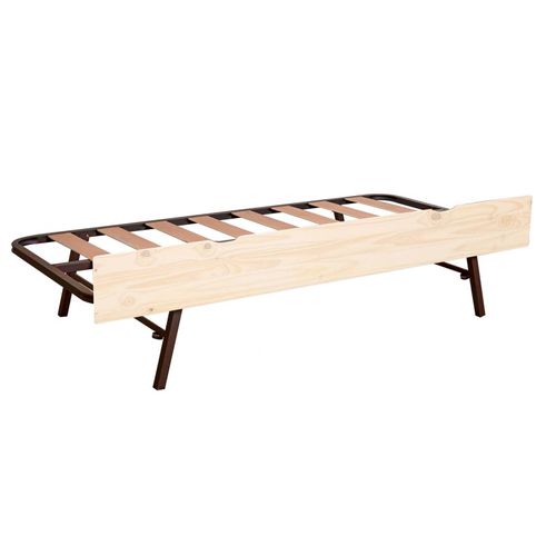 Lit Pieds Pliants Mdf Bois Blanc 105x190cm