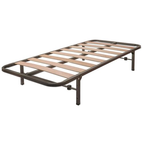 Lit Pieds Pliants Mdf Bois Blanc 105x190cm