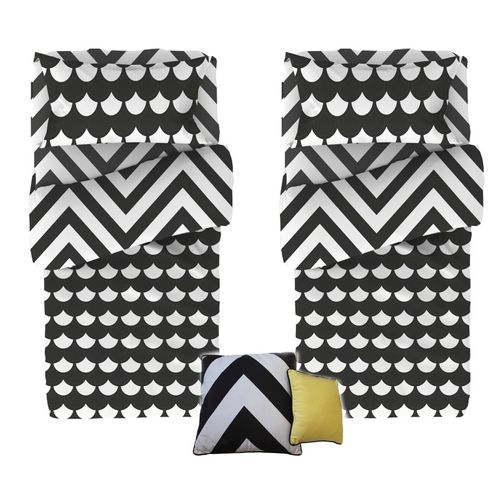 Housse De Couette Pack 2 + Coussins Coton Blanc 90x190cm