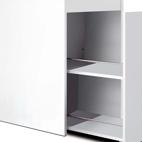 Bureau Avec Meuble à Chaussures 90 Blanc Cuir 76,5x202x45 Cm
