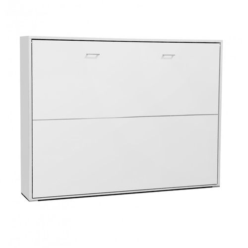 Lit Escamotable Aggloméré Mélamine Blanc 135x190cm