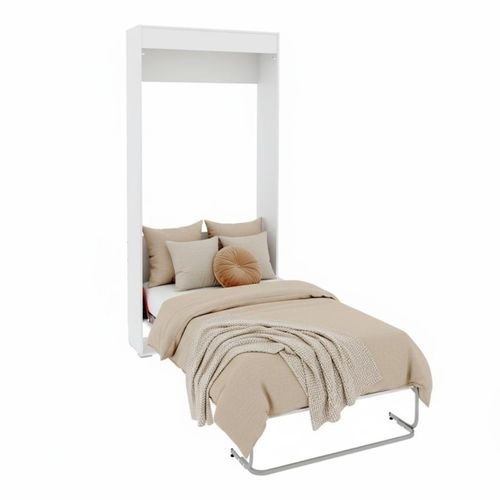 Lit Escamotable Verticaux Aggloméré Blanc 90x190cm