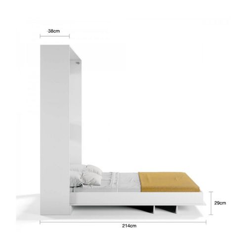 Lit Escamotable Vertical Blanc 150x200 Cm