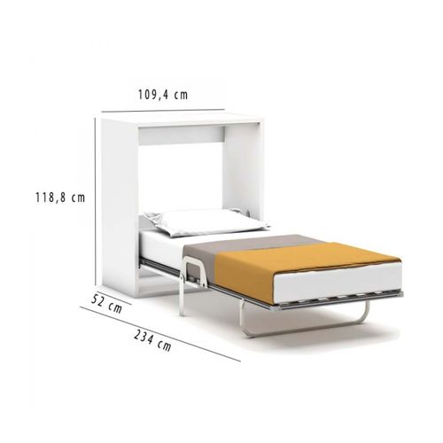 Lit Rabattable 100x200 Cm - Blanc