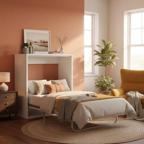 Lit Rabattable 100x200 Cm - Blanc