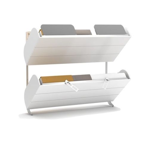 Lit Superposé Escamotable + Matelas Blanc 90x200/90x200cm