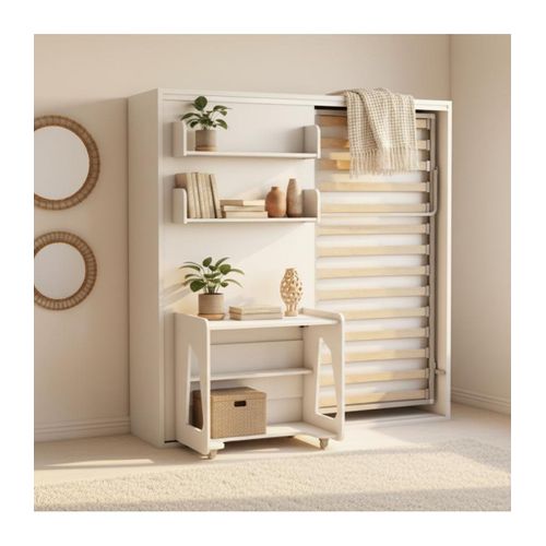 Lit Rabattable 90x190 Cm - Blanc