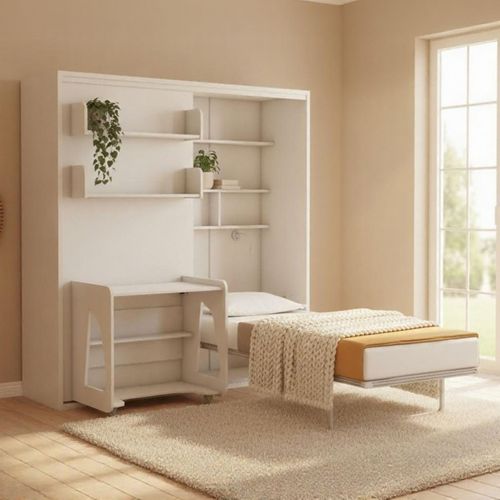 Lit Rabattable 90x190 Cm - Blanc