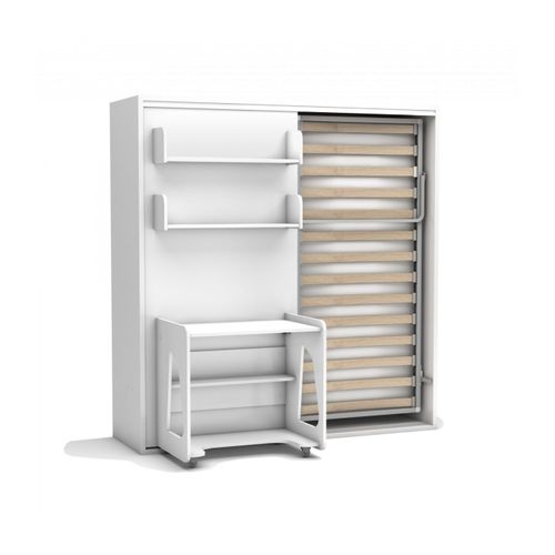 Lit Rabattable Avec Matelas 90x190 Cm - Blanc