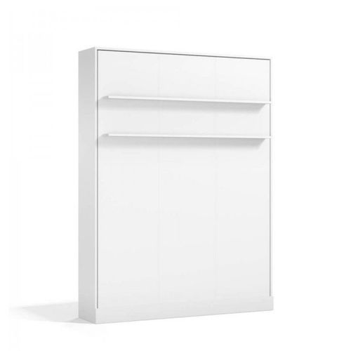 Lit Escamotable Vertical Avec Matelas Blanc 150x200 Cm
