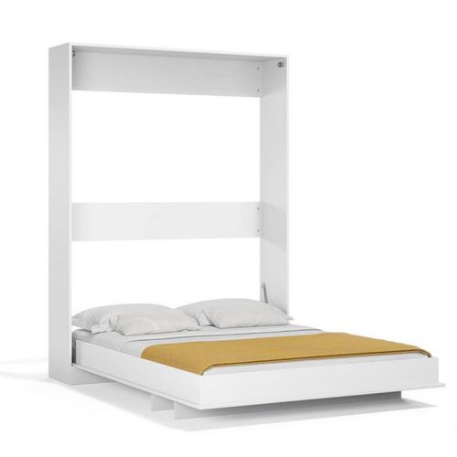 Lit Escamotable Vertical Avec Matelas Blanc 150x200 Cm