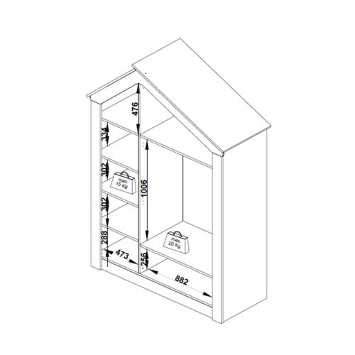 Armoire 3 Portes Aggloméré Blanc Et Gris 207x150x58cm