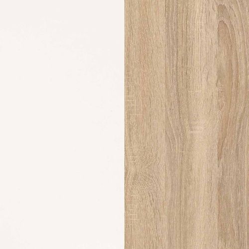 Bureau Cosmique Avec Étagères En Chêne Artik Blanc Chêne Canadien 120 X 144 Cm