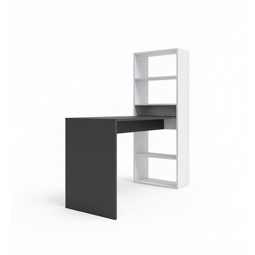 Bureau Cosmic Avec Étagères En Blanc Artik Gris Anthracite 120 X 144 Cm