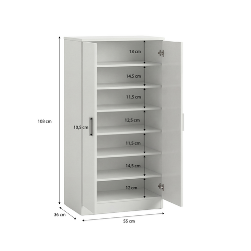 Meubles à Chaussures Avec 2 Portes - Blanc