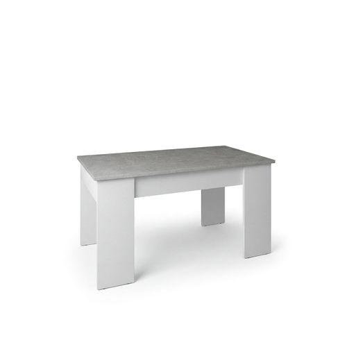 Table Basse à Plateau Relevable Norak Blanc Artik Et Gris Ciment