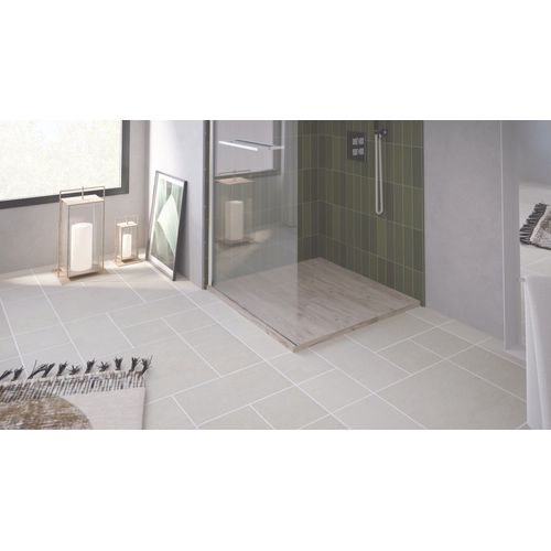 Receveur De Douche Nola 3 - 90x90x3 - Résine - Nature Bois - Bonde - Découpable