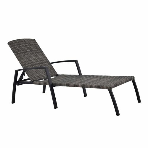 Bain De Soleil Jardin 4 Positions Chillvert Cozumel 190x63x50 Cm Rotin Synthétique Acier Gris